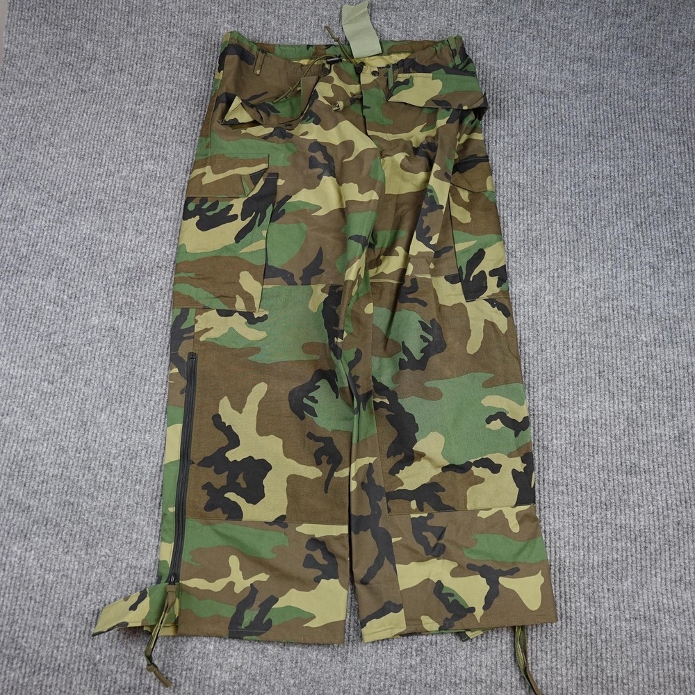 Vintage ECWCS Rain Pants Mens Medium Camo Gore Seam Tennessee Apparel Military